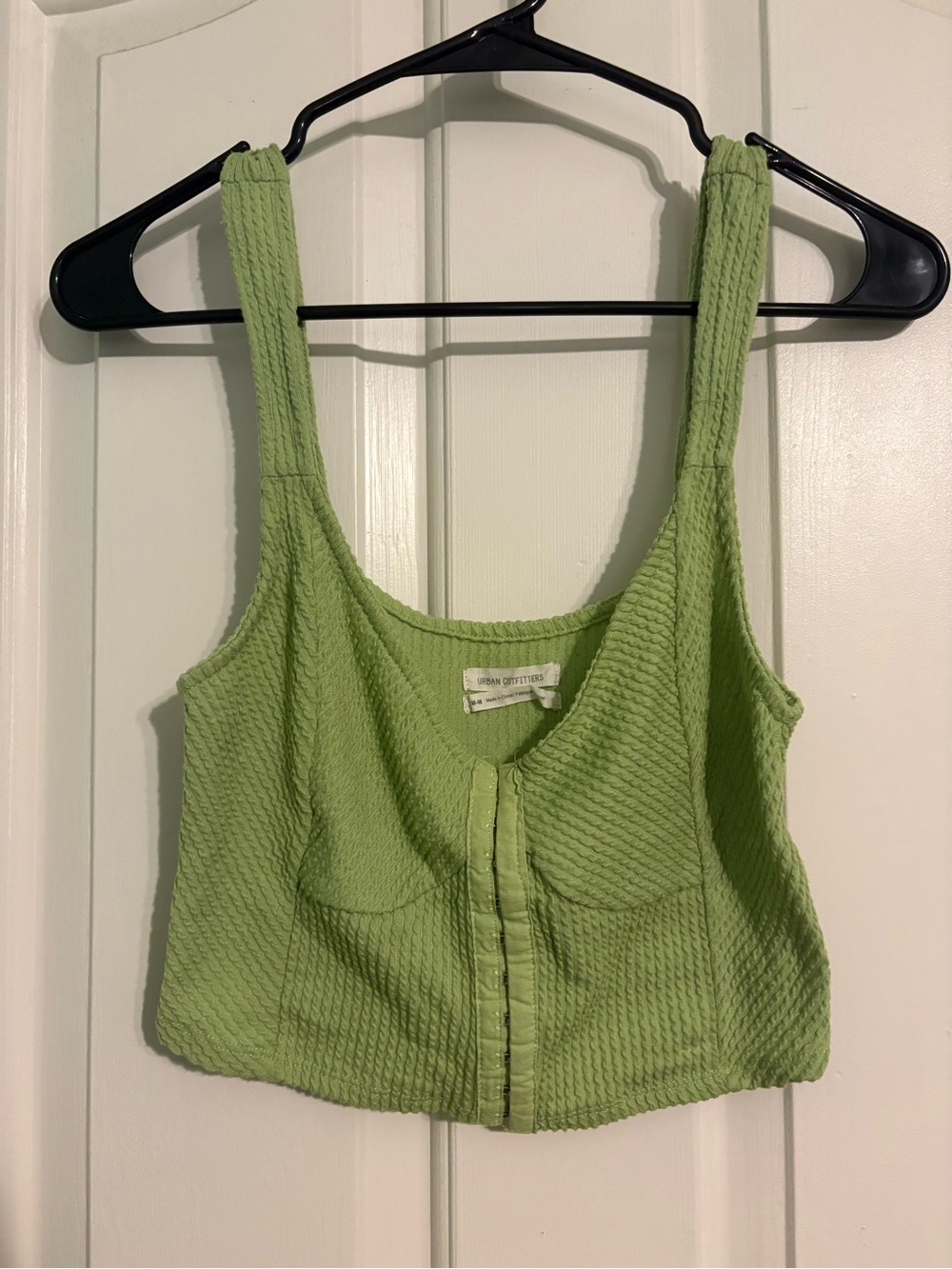 URBAN OUTFITTERS ESTELLA TEXTURED GREEN CORSET TANK TOP SIZE MEDIUM
